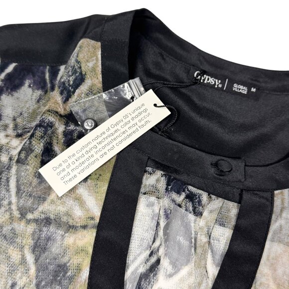 NWT Snake Print 100% Blouse Sz M Chiffon Animal Print Career Professional Work - Picture 10 of 13